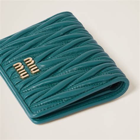 miu miu matelasse wallet|Lagoon Blue Small Matelassé Nappa Leather Wallet .